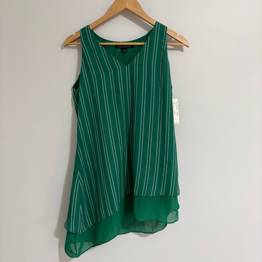 NWT Zac & Rachel Women's Long Tank Pepper Green Spring Small MSRP $46 Boho Fairy